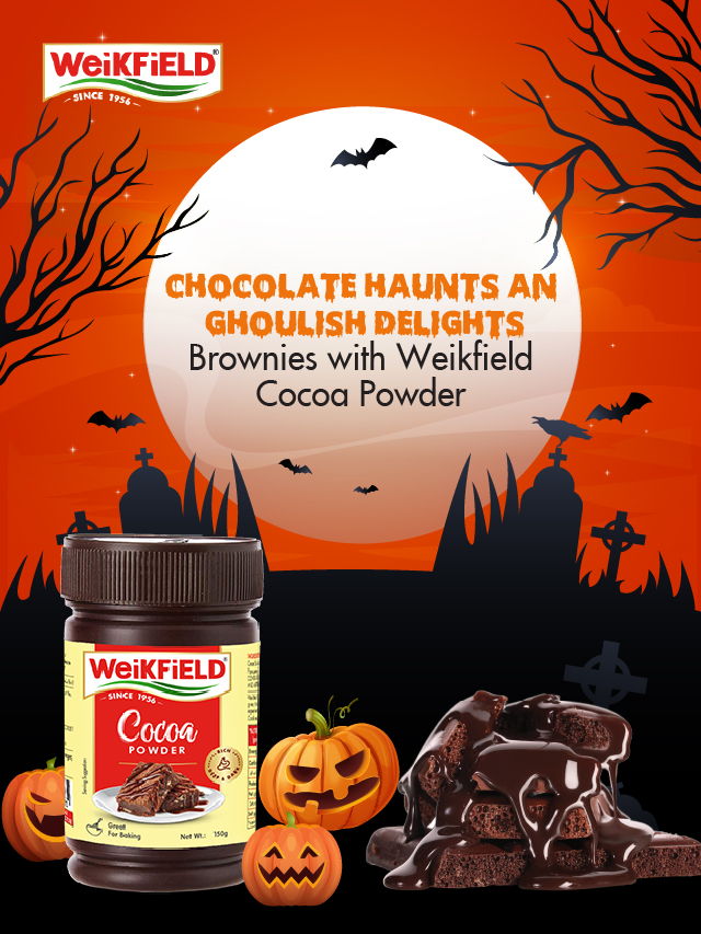 Chocolate Haunts and Ghoulish Delights: Brownies with Weikfield Cocoa Powder